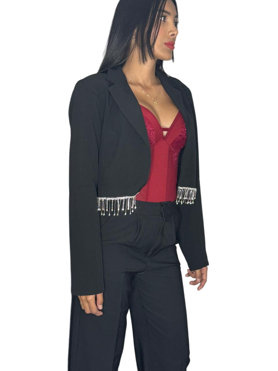 BLAZER NEGRO BRILLANTE