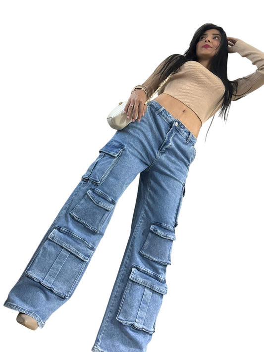 JEANS CARGO AZUL